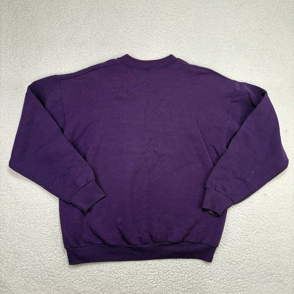 Vintage Bugs Bunny Looney Tunes Sweatshirt Purple Womens XL Embroidered Warner‎ - Picture 6 of 9